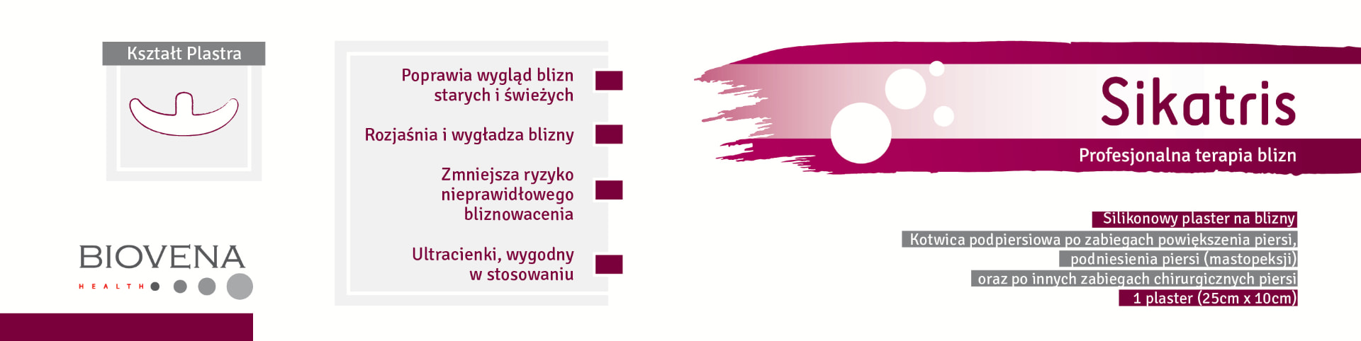 Sikatris kotwica podpiersiowa — silikonowy plaster na blizny