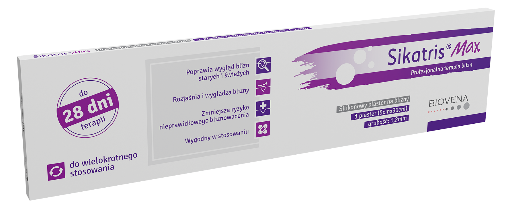 Sikatris Max silikonowy plaster na blizny 5 x 30 cm