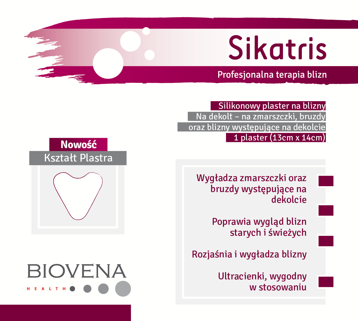 Sikatris silikonowy plaster na dekolt 13 x 14 cm