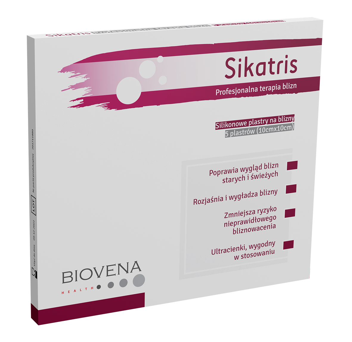 Sikatris silikonowe plastry na blizny 10 x 10 cm